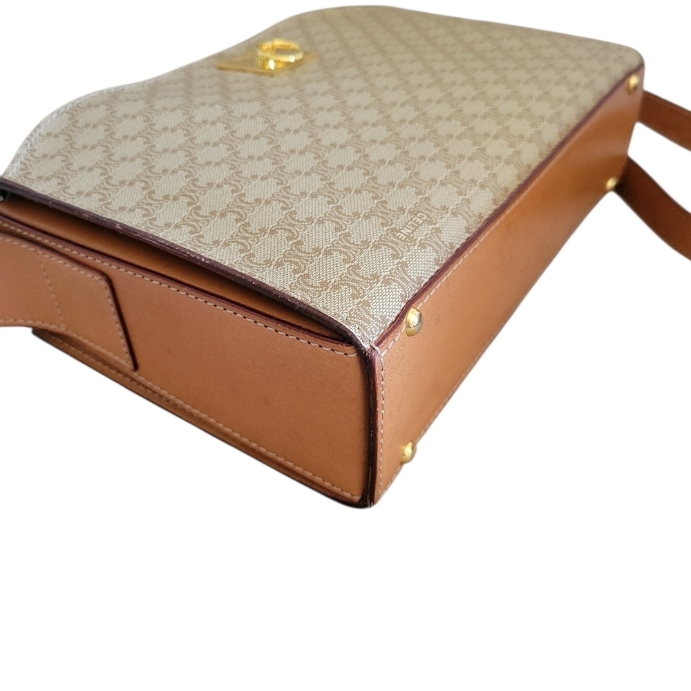 Celine Brown Monogram Crossbody Bag with Gold Plate - Picture 6 of 16